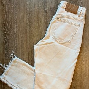 Zara high rise straight leg jeans in Ecru